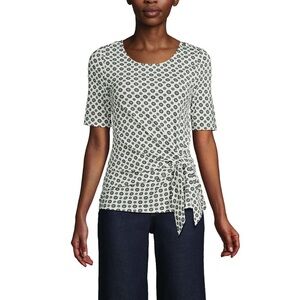 Women's Plus Size Lightweight Jersey Tie Front Top